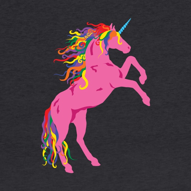 Rainbow Maned Pink Pride Unicorn by PeregrinusCreative